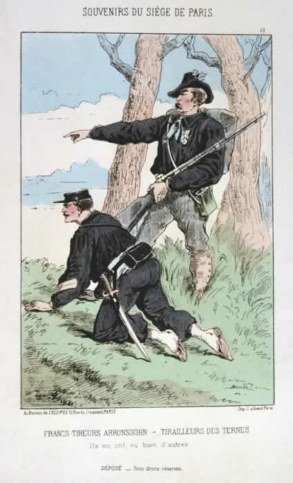Framed Print : Francs Tireurs Arronssohn - Tirailleurs des Ternes, Siege of Paris, 1870-1871 Framed Print : Francs Tireurs Arronssohn - Tirailleurs des Ternes, Siege of Paris, 1870-1871