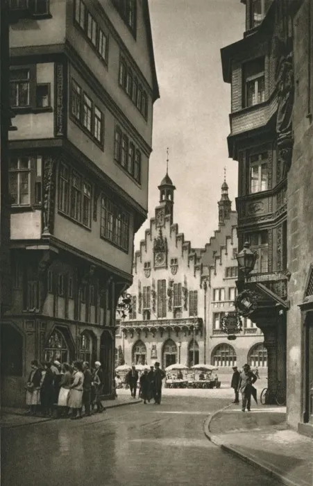 Framed Print : Frankfurt a. Main. View of the Roemer from the Old Market, 1931. Artist: Kurt Hielscher Framed Print : Frankfurt a. Main. View of the Roemer from the Old Market, 1931. Artist: Kurt Hielscher