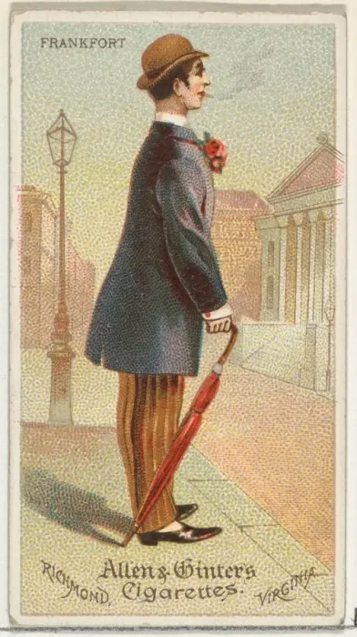 Framed Print : Frankfurt, from Worlds Dudes series (N31) for Allen & Ginter Cigarettes, 1888 Framed Print : Frankfurt, from Worlds Dudes series (N31) for Allen & Ginter Cigarettes, 1888