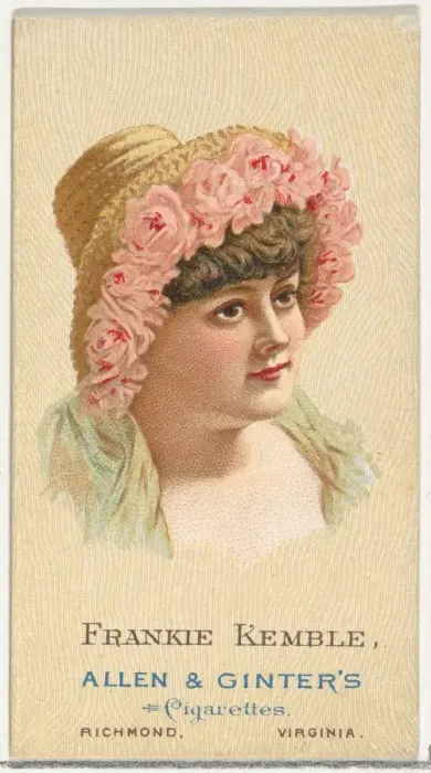 Framed Print : Frankie Kemble, from Worlds Beauties, Series 2 (N27) for Allen & Ginter Cigarettes Framed Print : Frankie Kemble, from Worlds Beauties, Series 2 (N27) for Allen & Ginter Cigarettes