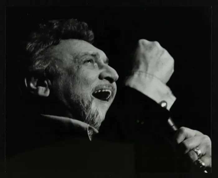 Framed Print : Frankie Laine on stage at the Forum Theatre, Hatfield, Hertfordshire, 10 May 1982 Framed Print : Frankie Laine on stage at the Forum Theatre, Hatfield, Hertfordshire, 10 May 1982