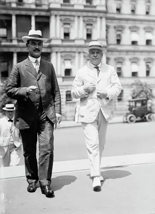 Framed Print : Franklin K. Lane, right, 1914. Creator: Harris & Ewing. Franklin K. Lane, right, 1914. Creator: Harris & Ewing