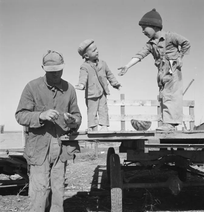 Framed Print : Franklin Schroeder and his older boys in the yard, Dead Ox Flat, Malheur County, Oregon, 1939. Creator: Dorothea Lange Framed Print : Franklin Schroeder and his older boys in the yard, Dead Ox Flat, Malheur County, Oregon, 1939. Creator: Dorothea Lange