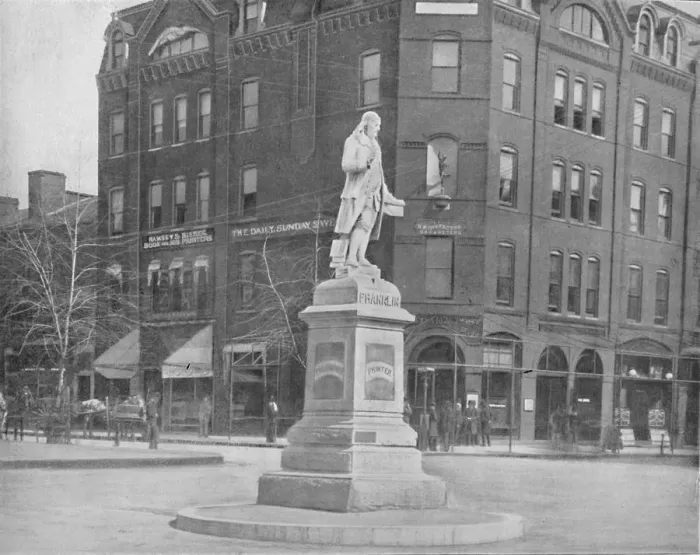 Framed Print : Franklin Statue, Washington, D. C. c1897. Creator: Unknown Framed Print : Franklin Statue, Washington, D. C. c1897. Creator: Unknown