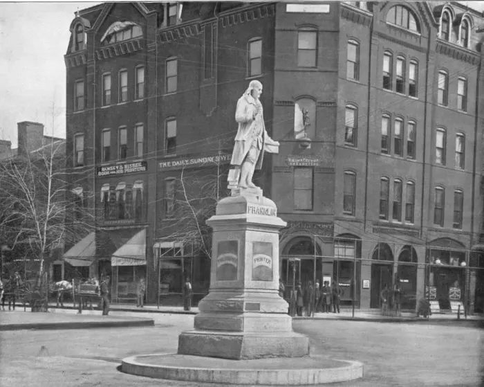 Framed Print : Franklin Statue, Washington DC, USA, c1900. Creator: Unknown Framed Print : Franklin Statue, Washington DC, USA, c1900. Creator: Unknown