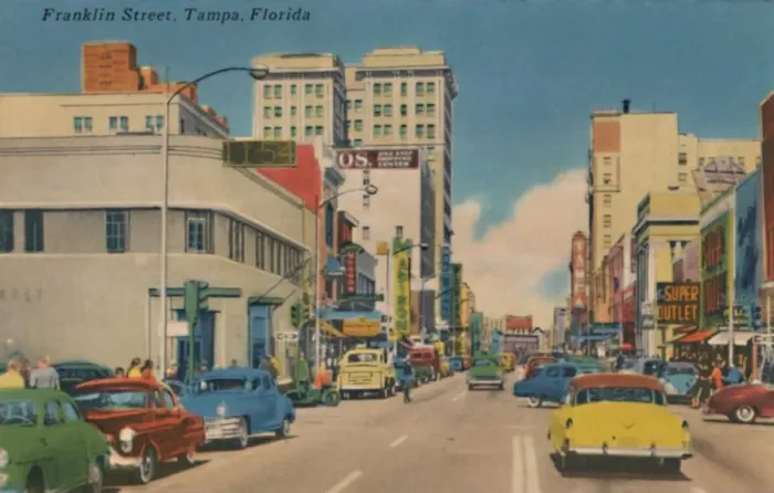 Framed Print : Franklin Street, Tampa, Florida, c1940s Framed Print : Franklin Street, Tampa, Florida, c1940s