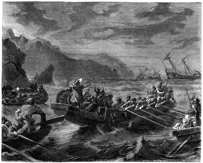 Framed Print : The Franks cross the raging sea, 1882-1884 Framed Print : The Franks cross the raging sea, 1882-1884