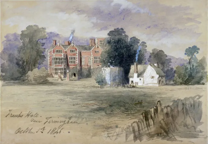 Framed Print : Franks Hall near Farningham, 1846. Artist: Sir John Gilbert Framed Print : Franks Hall near Farningham, 1846. Artist: Sir John Gilbert