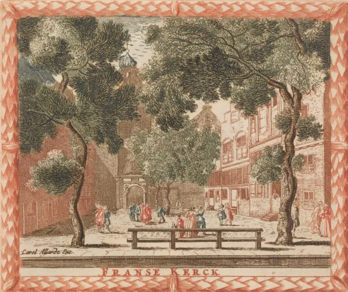Framed Print : Franse Kerck, in: Tooneel Der Voornaamste Nederlands Huizen, En Lust Hoven Framed Print : Franse Kerck, in: Tooneel Der Voornaamste Nederlands Huizen, En Lust Hoven