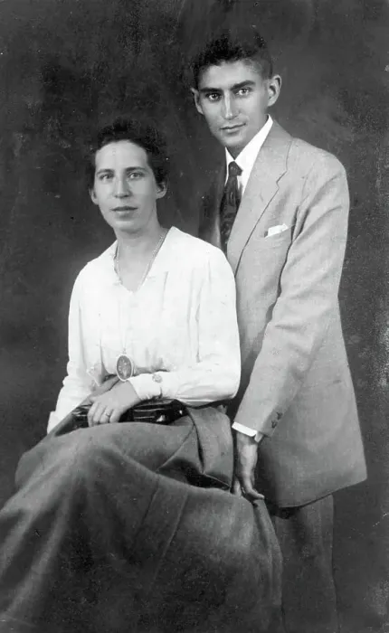 Framed Print : Franz Kafka and Felice Bauer, 1917. Creator: Anonymous