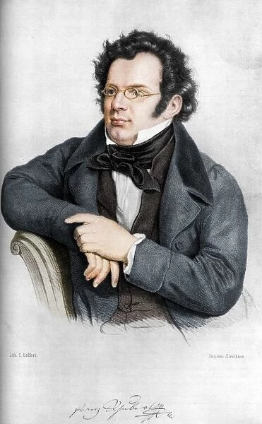 Franz Peter Schubert (1797-1828), Austrian composer. Artist: C Helfert
