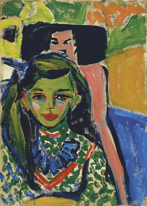 Framed Print : Fränzi in front of Carved Chair, 1910. Creator: Ernst Kirchner Framed Print : Fränzi in front of Carved Chair, 1910. Creator: Ernst Kirchner