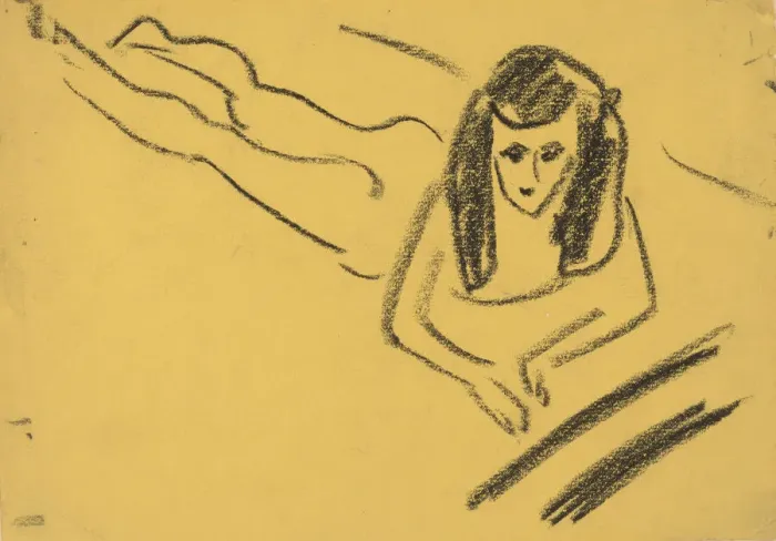 Framed Print : Franzi Reclining, 1910. Creator: Ernst Kirchner Framed Print : Franzi Reclining, 1910. Creator: Ernst Kirchner