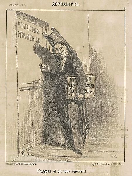 Frappez et on vous ouvrira!, 19th century. Creator: Honore Daumier