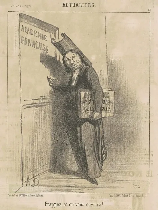 Framed Print : Frappez et on vous ouvrira!, 19th century. Creator: Honore Daumier Framed Print : Frappez et on vous ouvrira!, 19th century. Creator: Honore Daumier