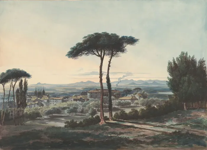 Framed Print : Frascati, Near Rome, 1819. Creator: William Cowen Framed Print : Frascati, Near Rome, 1819. Creator: William Cowen