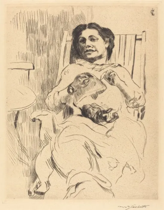 Framed Print : Frau mit Handarbeit (Woman with Needlework), 1912. Creator: Lovis Corinth Framed Print : Frau mit Handarbeit (Woman with Needlework), 1912. Creator: Lovis Corinth