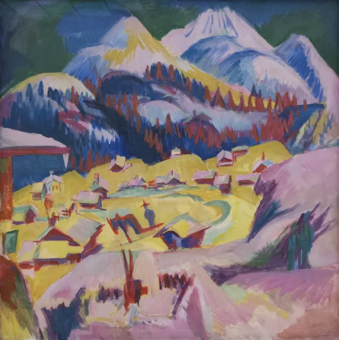 Framed Print : Frauenkirch during the winter, 1918-1919. Creator: Kirchner, Ernst Ludwig (1880-1938)