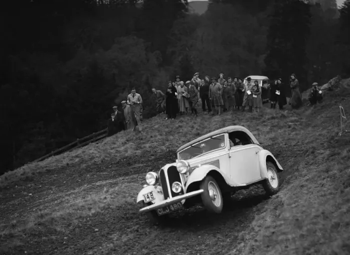 Framed Print : Frazer-Nash BMW of LEC Hall competing in the MCC Edinburgh Trial, Roxburghshire, Scotland, 1938 Framed Print : Frazer-Nash BMW of LEC Hall competing in the MCC Edinburgh Trial, Roxburghshire, Scotland, 1938