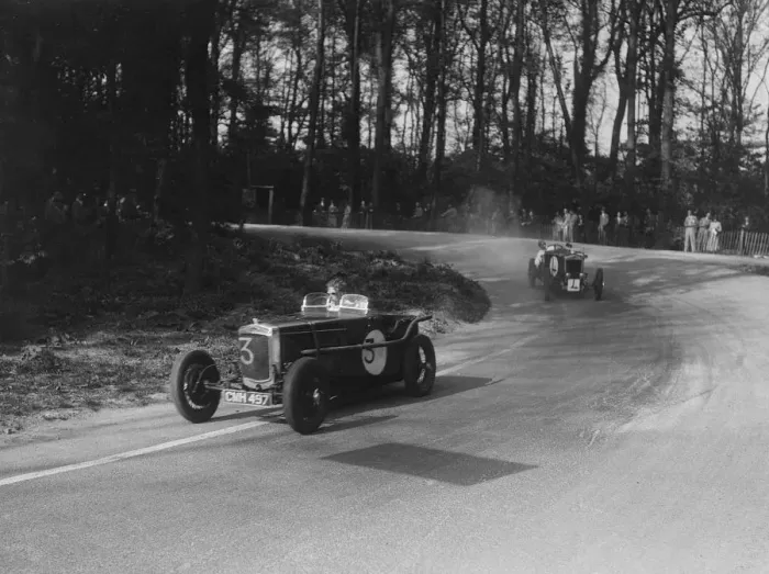 Framed Print : Two Frazer-Nash cars racing at Donington Park, Leicestershire, 1930s. Artist: Bill Brunell Framed Print : Two Frazer-Nash cars racing at Donington Park, Leicestershire, 1930s. Artist: Bill Brunell