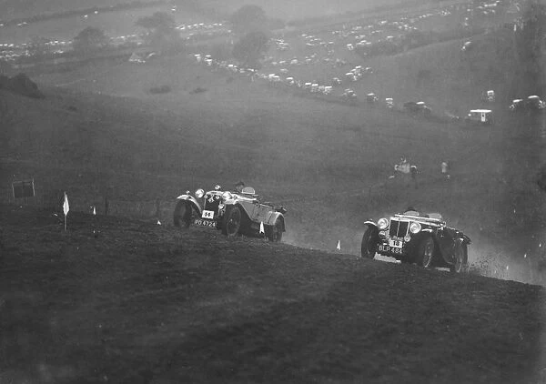 Frazer-Nash and MG NA Magnette competing in the MG Car Club Rushmere Hillclimb, Shropshire, 1935
