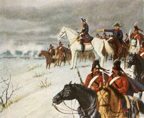 Frederick the Great on the hill at Borna during the Battle of Leuthen, 5 December 1757, (1936)