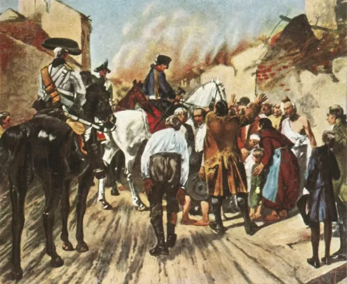 Framed Print : Frederick the Great in the ruins of Küstrin before the Battle of Zorndorf, 25 August 1758 Framed Print : Frederick the Great in the ruins of Küstrin before the Battle of Zorndorf, 25 August 1758
