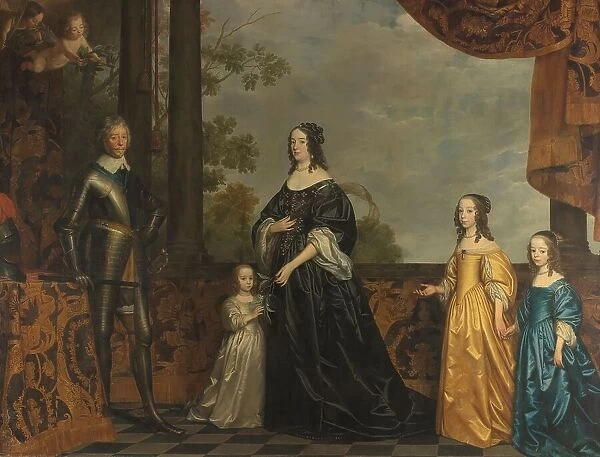 Frederick Henry, his Consort Amalia of Solms, and their Three Youngest Daughters, c.1647. Creator: Gerrit van Honthorst