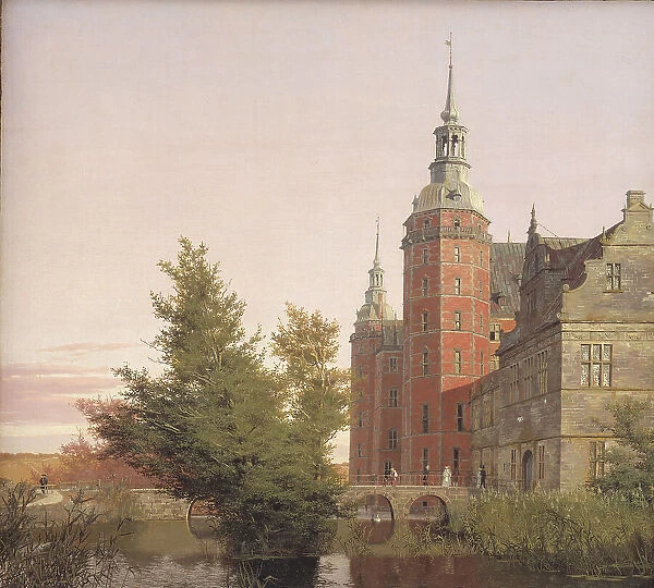 Frederiksborg Castle Seen from the Northwest - View near the Montbro Bridge, 1836. Creator: Christen Købke