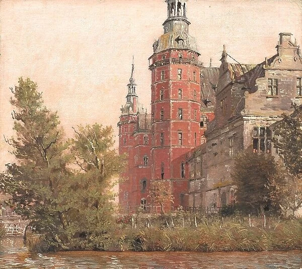 Frederiksborg Castle seen from the Northwest- View near the Montbro Bridge, 1835. Creator: Christen Købke