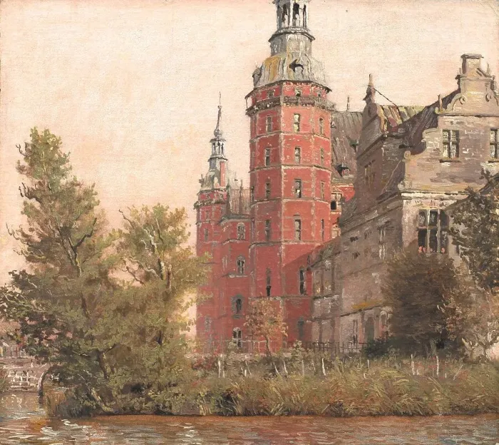 Framed Print : Frederiksborg Castle seen from the Northwest- View near the Montbro Bridge, 1835. Creator: Christen Købke Framed Print : Frederiksborg Castle seen from the Northwest- View near the Montbro Bridge, 1835. Creator: Christen Købke