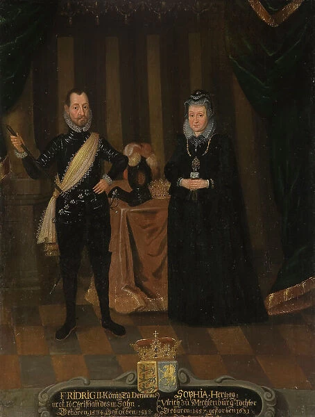 Fredrick II, 1534-1588, King of Denmark. Sofie of Mecklenburg, 1557-1631, Queen of Denmark. Creator: Anon