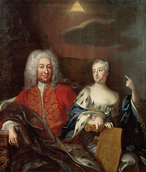 Fredrik I, 1676-1751, King of Sweden and his wife Ulrika Eleonora d.y.1688-1741, Queen of... 1733. Creator: Georg Engelhard Schroder