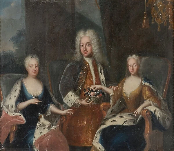 Fredrik I, 1676-1751, Ulrika Eleonora d.y.1688-1741, Sofia Charlotta Karolina, 1678-1749, 1727. Creator: David Kock