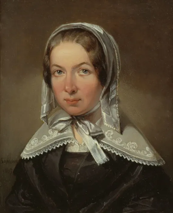 Framed Print : Fredrika Bremer, 1801-1865, 1843. Creator: Johan Gustaf Sandberg Framed Print : Fredrika Bremer, 1801-1865, 1843. Creator: Johan Gustaf Sandberg