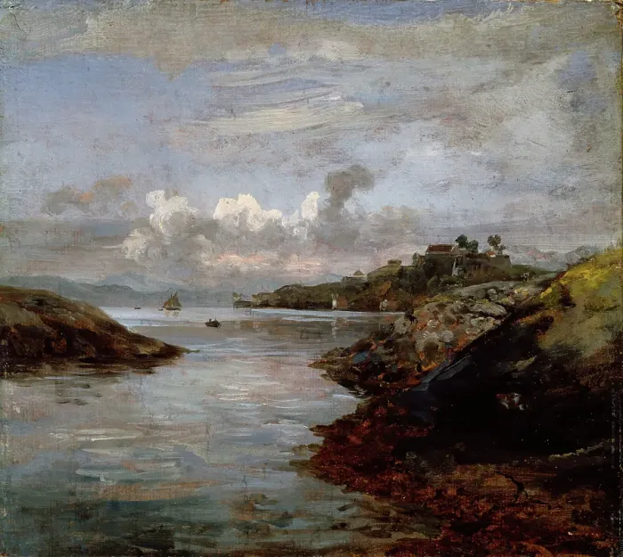 Framed Print : Fredriksberg Fortifications on Nordnes in Bergen, 1834. Creator: Johan Christian Dahl Framed Print : Fredriksberg Fortifications on Nordnes in Bergen, 1834. Creator: Johan Christian Dahl