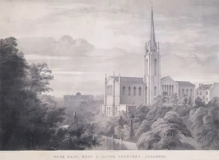 Framed Print : Free East, West and South Churches, Aberdeen, c1850s. Creator: Unknown Framed Print : Free East, West and South Churches, Aberdeen, c1850s. Creator: Unknown