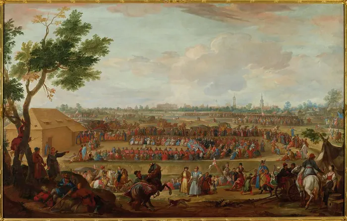 Framed Print : The free election of Augustus II at Wola, outside Warsaw, in 1697, 1697-1704. Creator: Altomonte, Martino (1657-1745) Framed Print : The free election of Augustus II at Wola, outside Warsaw, in 1697, 1697-1704. Creator: Altomonte, Martino (1657-1745)
