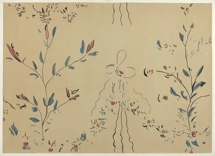 Framed Print : Free Hand Decorated Wall (Detail), c. 1940. Creator: Michael Lauretano Framed Print : Free Hand Decorated Wall (Detail), c. 1940. Creator: Michael Lauretano