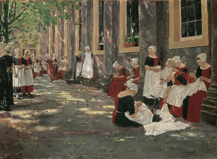 Framed Print : Free Period in the Amsterdam Orphanage. Artist: Liebermann, Max (1847-1935) Framed Print : Free Period in the Amsterdam Orphanage. Artist: Liebermann, Max (1847-1935)