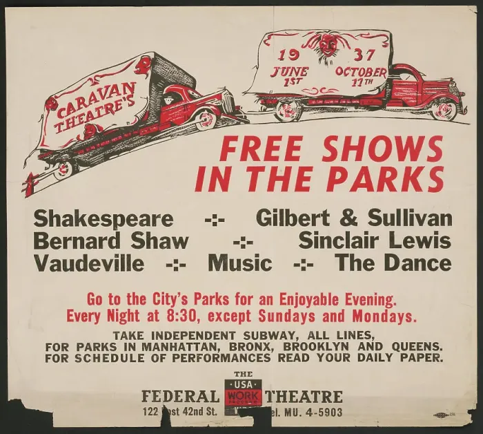 Framed Print : Free Shows in the Park, New York, [1930s]. Creator: Unknown