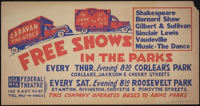 Framed Print : Free Shows in the Parks, New York, [193-]. Creator: Unknown