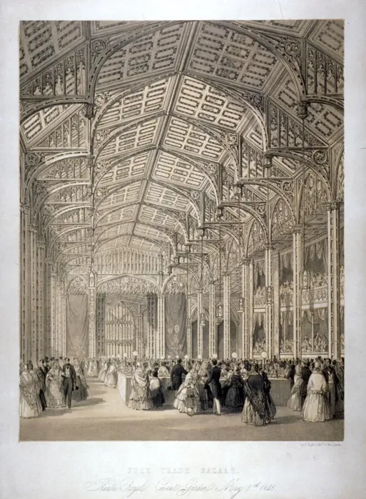 Framed Print : Free Trade Bazaar in Covent Garden Theatre, London, 1845. Artist: Day & Haghe Framed Print : Free Trade Bazaar in Covent Garden Theatre, London, 1845. Artist: Day & Haghe