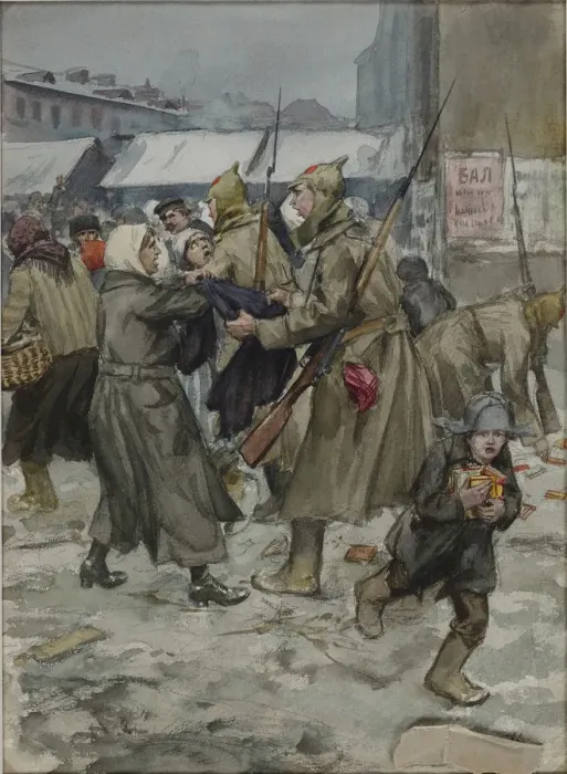 Framed Print : Free trade in Petrograd, 1922 Framed Print : Free trade in Petrograd, 1922