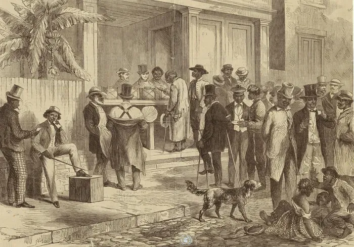 Framed Print : Freedmen voting in New Orleans, 1867. Creator: Unknown Framed Print : Freedmen voting in New Orleans, 1867. Creator: Unknown