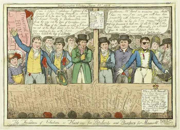 Framed Print : The Freedom of Election, published June 22, 1818. Creator: Isaac Robert Cruikshank Framed Print : The Freedom of Election, published June 22, 1818. Creator: Isaac Robert Cruikshank