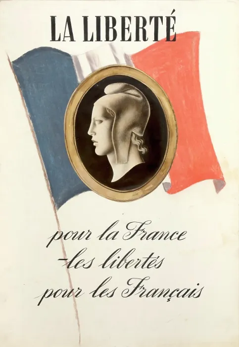 Framed Print : Freedom for France - freedom for the French, World War II poster, 1940. Creator: Unknown. Freedom for France - freedom for the French, World War II poster, 1940 Framed Print : Freedom for France - freedom for the French, World War II poster, 1940. Creator: Unknown. Freedom for France - freedom for the French, World War II poster, 1940