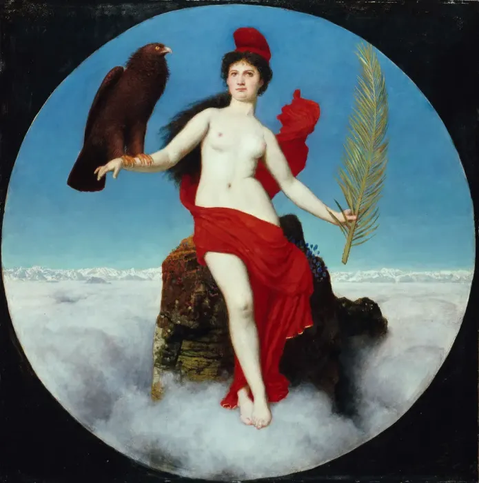 Framed Print : The Freedom (Helvetia), 1891. Creator: Bocklin, Arnold (1827-1901) Framed Print : The Freedom (Helvetia), 1891. Creator: Bocklin, Arnold (1827-1901)