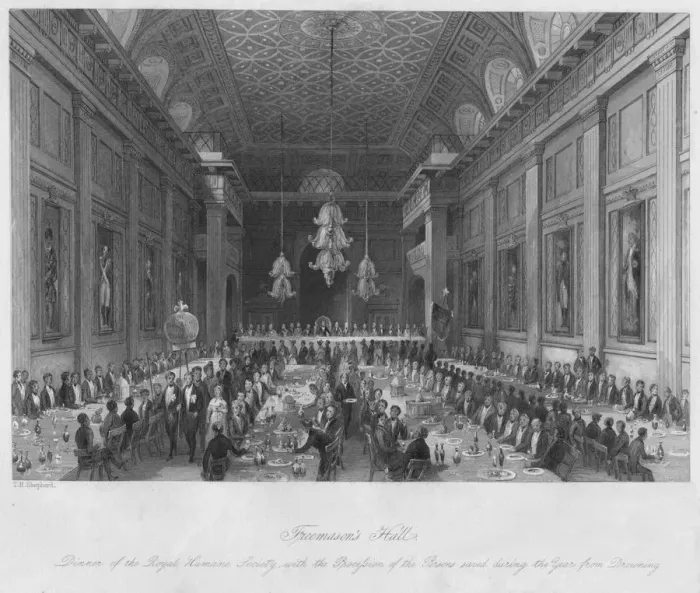 Framed Print : Freemasons Hall, c1841. Artist: Henry Melville Framed Print : Freemasons Hall, c1841. Artist: Henry Melville