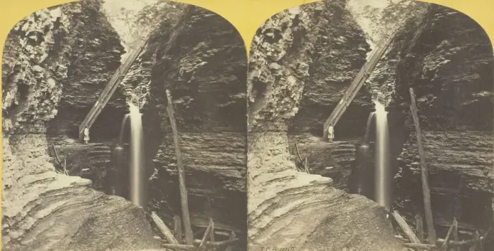 Framed Print : Freer Glen at Watkins, 1860 / 65. Creator: J. C. Burritt Framed Print : Freer Glen at Watkins, 1860 / 65. Creator: J. C. Burritt